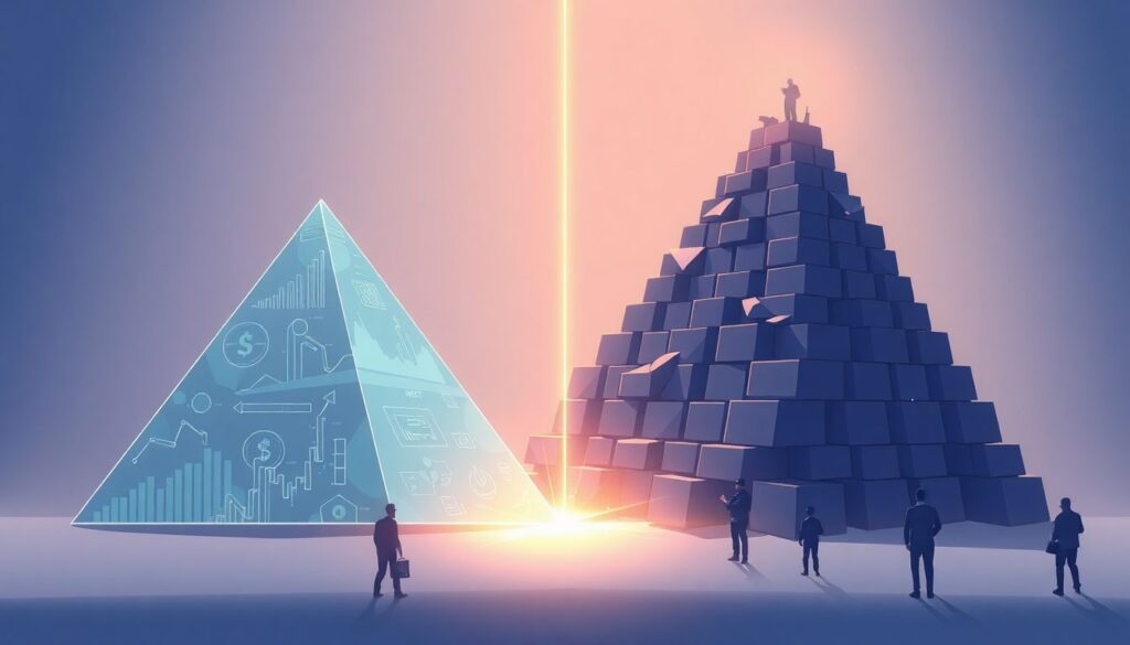 Как отличить финансовую пирамиду от настоящего криптопроекта и не потерять деньги Как отличить финансовую пирамиду от реального криптопроекта - иллюстрация