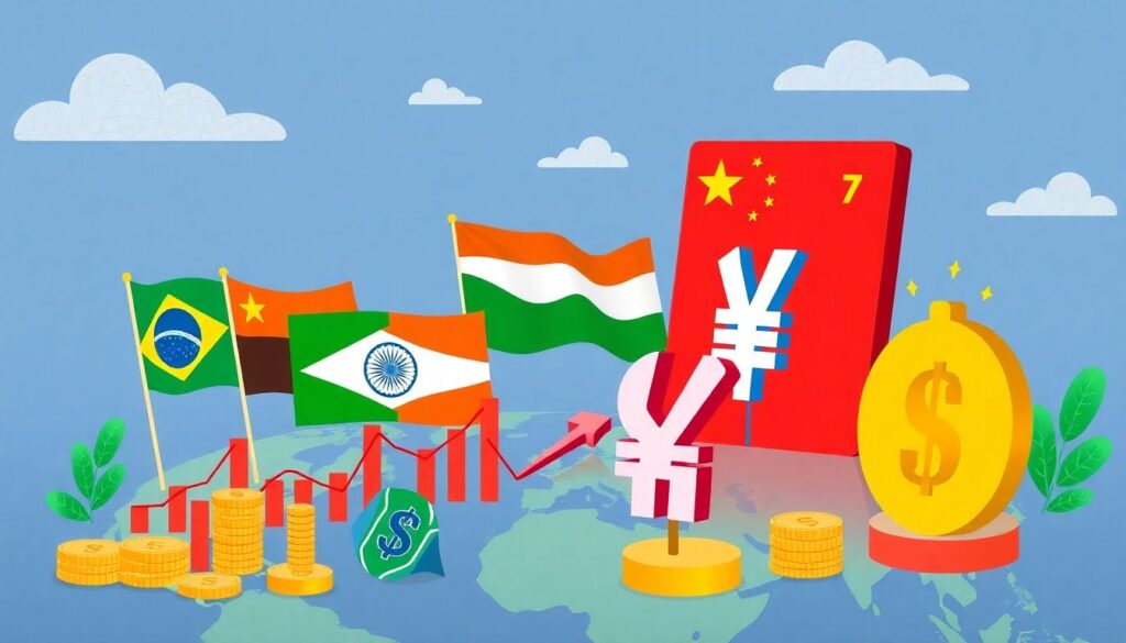 Валюты стран БРИКС: перспективы развития и основные риски для инвесторов Валюты стран БРИКС: перспективы и риски - иллюстрация