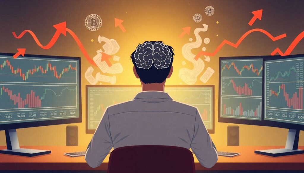 Психологические ловушки криптоинвестора: как эмоции влияют на инвестиции в криптовалюту Психологические ловушки криптоинвестора - иллюстрация
