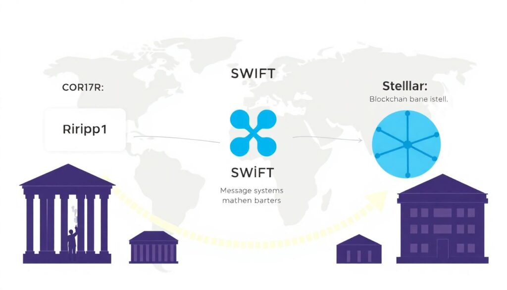 Ripple (xrp) и технология блокчейн для ускорения банковских переводов Технология Ripple (XRP) и ее потенциал для банковских переводов - иллюстрация