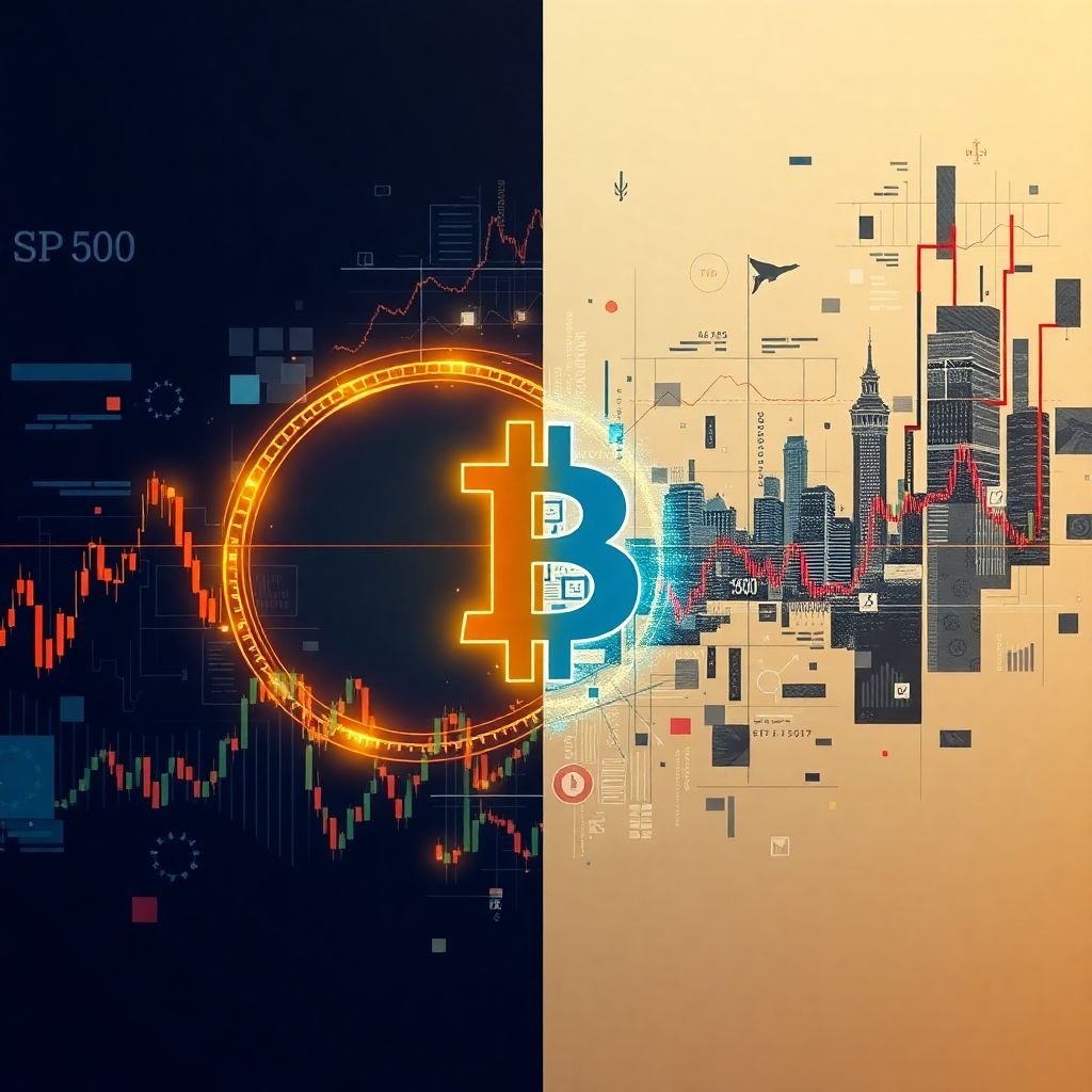 Корреляция биткоина с фондовым рынком (s&p 500)