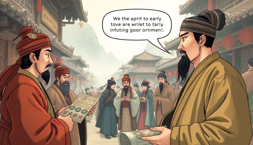 История появления бумажных денег в Китае - иллюстрация